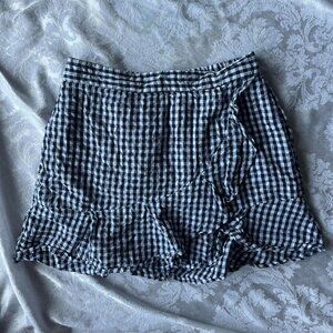 m gingham mini skirt
